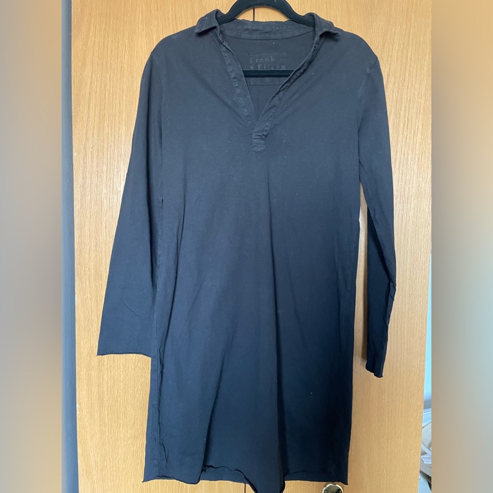Frank & Eileen Nicole long sleeve popover dress black small